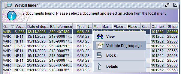 Validating consolidated bills